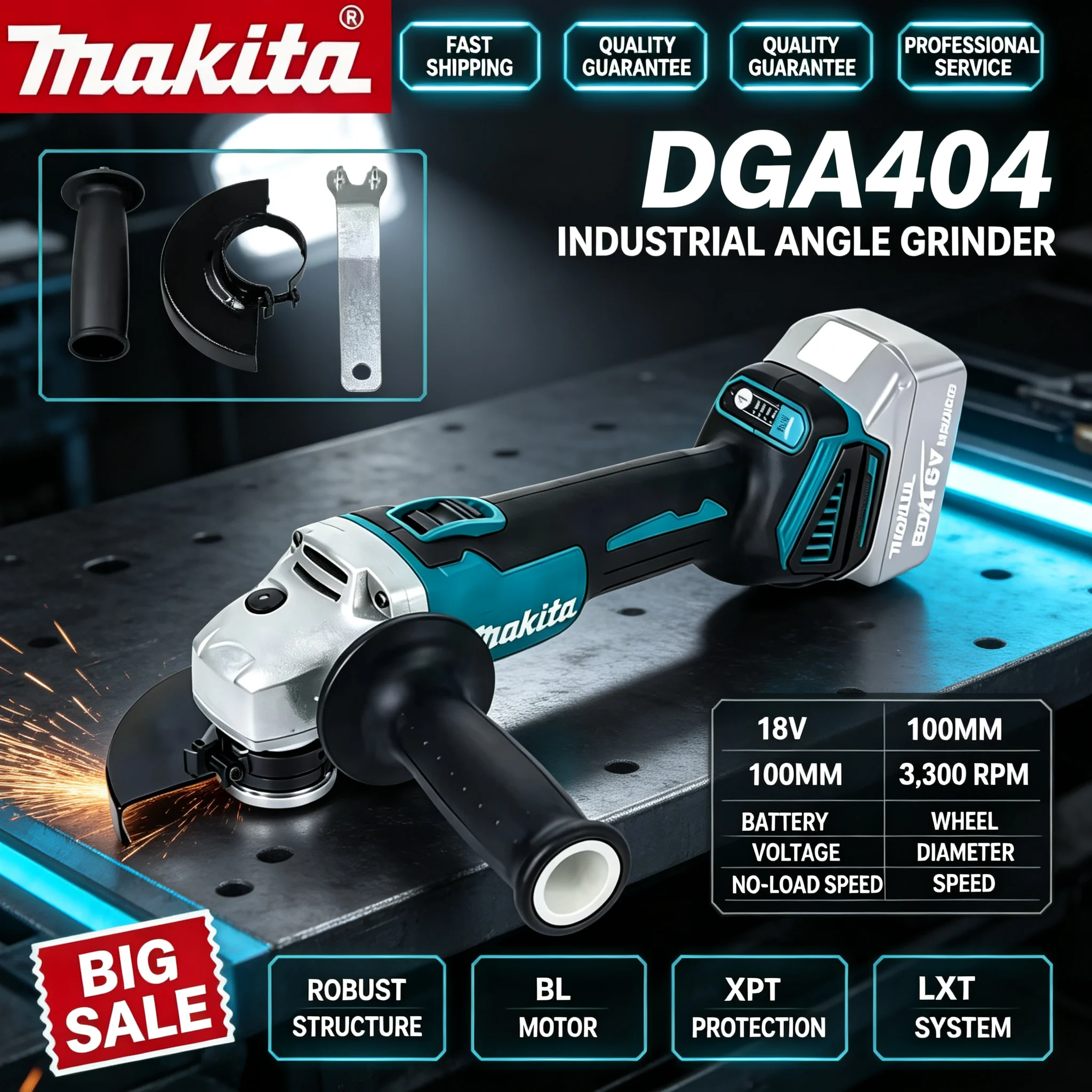 Makita DGA404 Rechargeable Bru - Brushless Angle Grinder Battery Powered ulasan dan harga