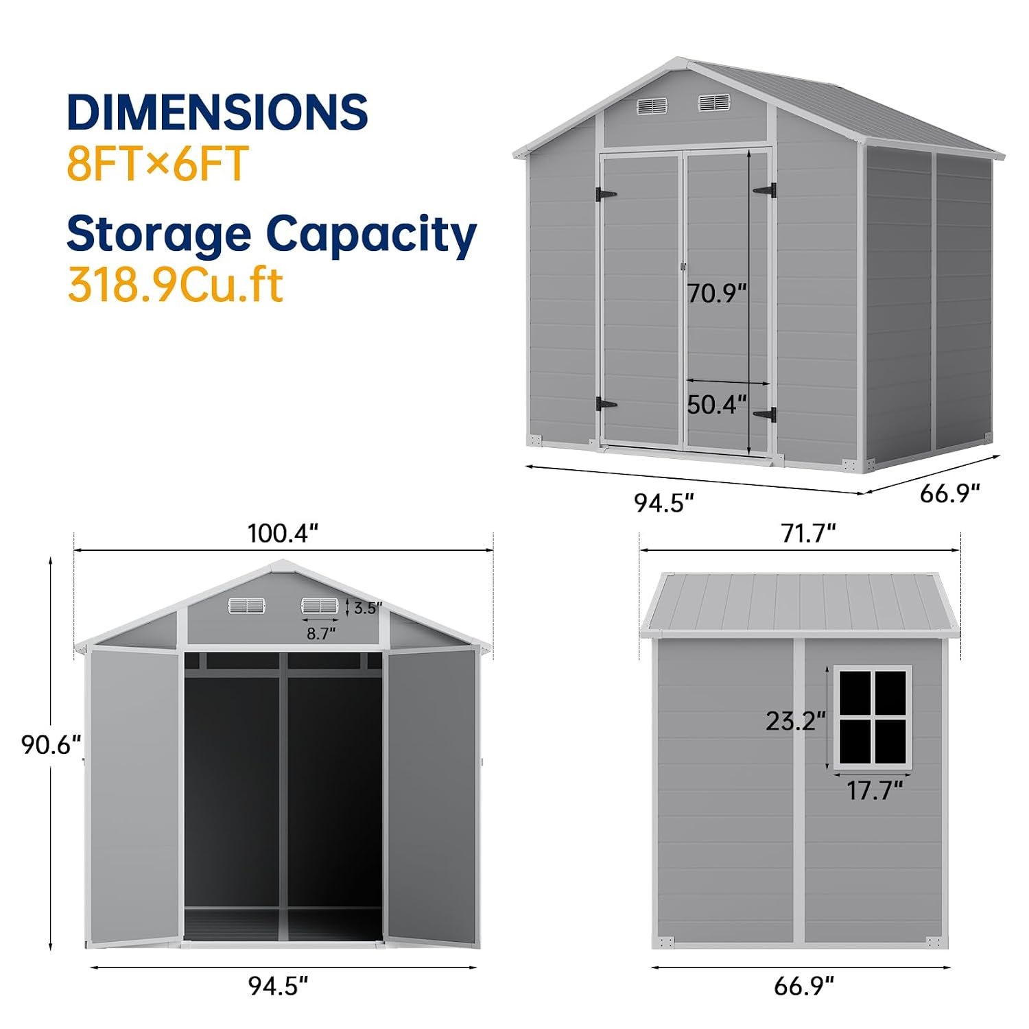 8x6 FT Outdoor Storage Shed wi - Garden Tools ulasan dan harga