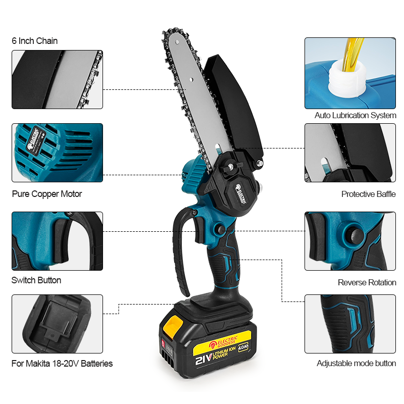 1700RPM 6 Inch Mini Cordless E - Mini Electric Chainsaw 6 Inch ulasan dan harga