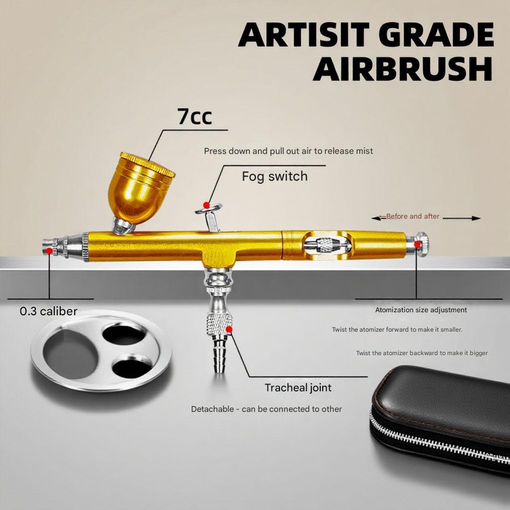 0.3mm Dual Action Airbrush 7cc - Airbrush Kit With Mini Compressor ulasan dan harga