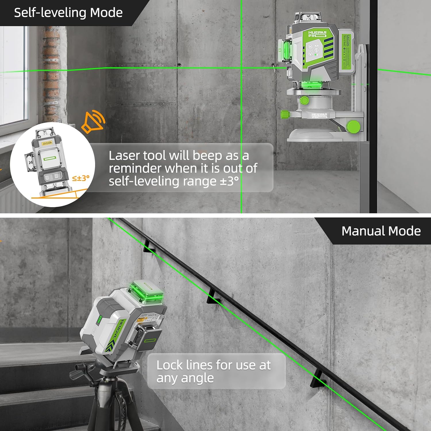 Huepar 4D Cross Line Laser Lev - Laser Level 16 Lines 4D Green ulasan dan harga