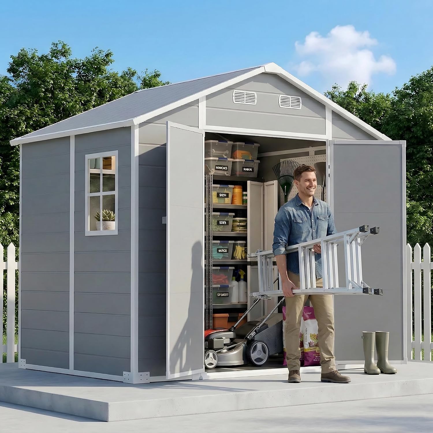 8×6 FT Outdoor Storage Shed wi - Garden Tools ulasan dan harga