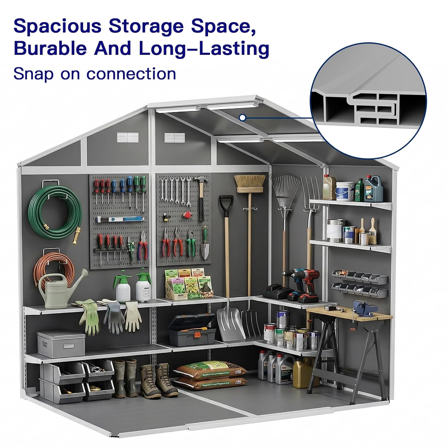 8×6 FT Outdoor Storage Shed wi - Garden Tools ulasan dan harga